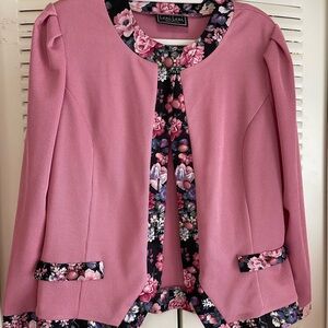 Vintage Pink Floral Blazer Jacket